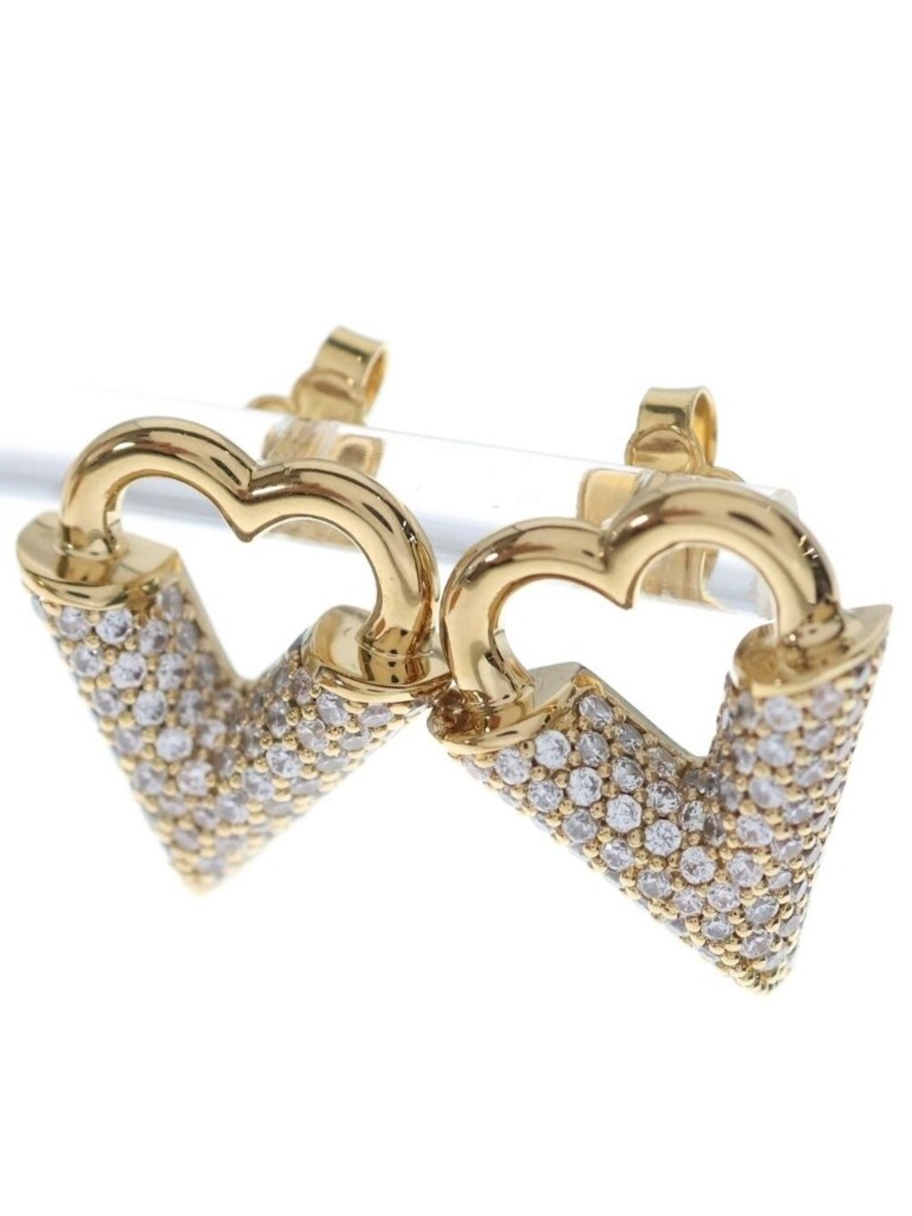 Louis Vuitton Essential Love Earrings Rhinestone Gold